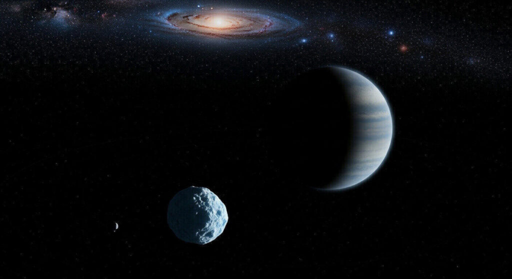 Planet Nine, Ammonite, 2023 KQ12, Sednoid, Trans-Neptunian Object, TNO, solar system, orbital dynamics, astronomy, Vera C. Rubin Observatory