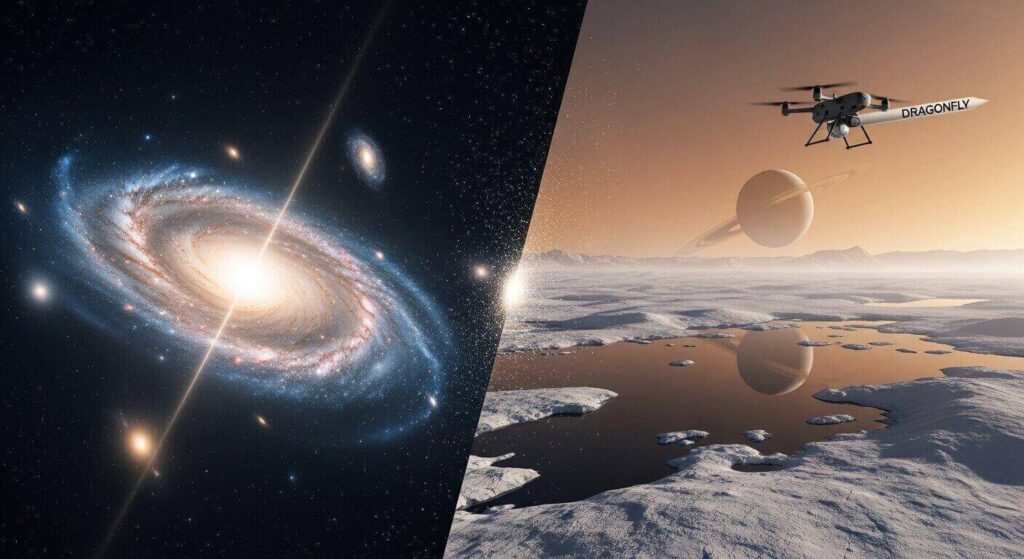 Big Bang, Titan, before the Big Bang, Planck time, Dragonfly mission, universe origin, astrobiology, quantum gravity, multiverse theory, cyclic universe, Titan life, NASA