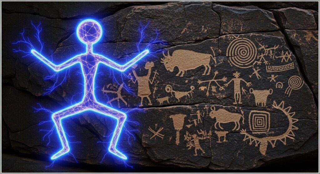Tsuchinshan-ATLAS comet ancient art, Göbekli Tepe comet carving, Squatter Man petroglyph plasma, Interstellar object ancient record, Archaeoastronomy comet symbols.