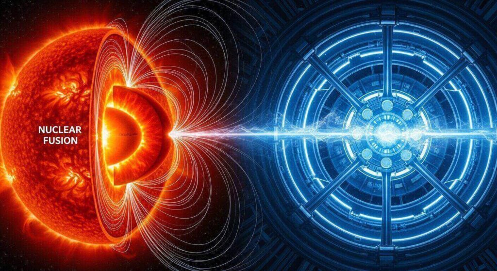 Nuclear Fusion Energy Sun's Secrets Solar Flares Geomagnetic Storm ITER Project Tokamak Proton-Proton Chain Carrington Event Solar Cycle 25 Neutrinos