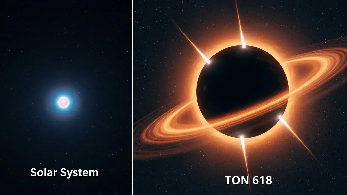 TON 618 Vs The Solar System Visualizing The Largest Black Hole