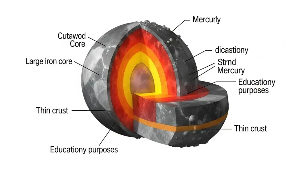 Mercury no moons, Mercury temperature range, Mercury solar system position, BepiColombo mission, Caloris Basin, lobate scarps, inner planets, terrestrial planets.