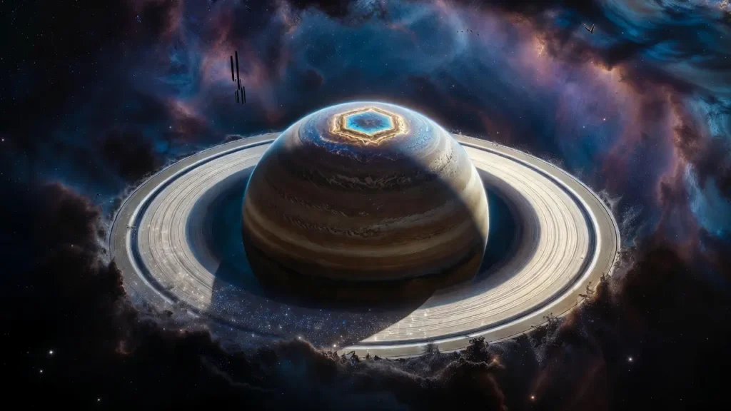 토성 고리 소멸, 육각형 폭풍, NASA 카시니 탐사선, 엔셀라두스 간헐천, 로슈 한계, 고리 비 현상, 우주 과학 미스터리, 천문학 최신 뉴스, 외계 생명체 가능성, 토성 그랜드 피날레