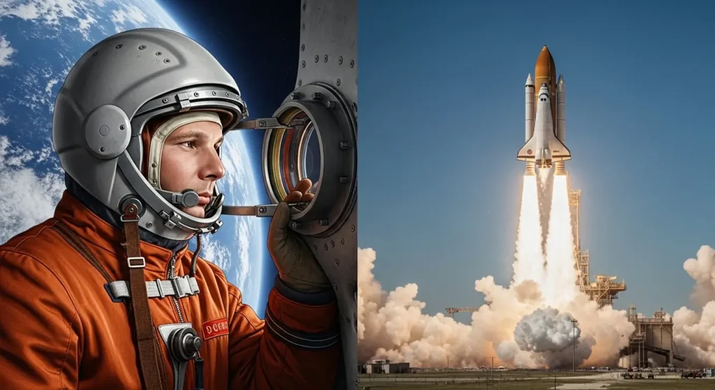 International Day of Human Space Flight, Yuri Gagarin, Vostok 1, STS-1, Space Shuttle 45th Anniversary, NASA history, Valentina Tereshkova, Astronaut training, ISS life, Future of space exploration