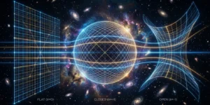 Cosmology, Curvature Tension, Flat Universe, Closed Universe, Space-time Geometry, Cosmic Microwave Background, Planck Satellite, Atacama Cosmology Telescope, Gravitational Lensing, Astrophysics